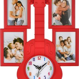 Attractionz HorseHead Red & White Textured Contemporary Analogue Round Wall Clock-image-77
