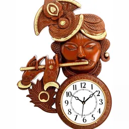 Attractionz Red & White Textured Analogue Contemporary Wall Clock-12