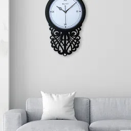 OLIVE TREE Black Contemporary Wooden Analogue Wall Clock-22