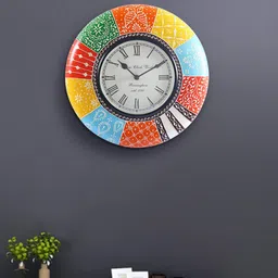 Aapno Rajasthan White & Red Printed Contemporary Wall Clock-11