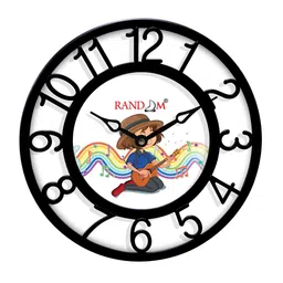 RANDOM White & Black Printed Contemporary Wall Clock-image-12