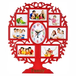 Attractionz Red & White Textured Contemporary Wall Clock-image-47