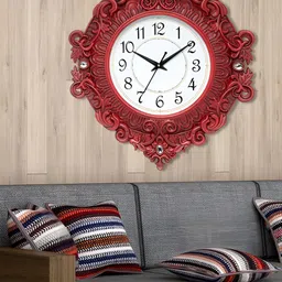 Attractionz Red Round Contemporary Wall Clock-picture-10