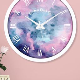 RANDOM Purple & White Printed Contemporary Analogue Wall Clock- RC-AQ-62057-35