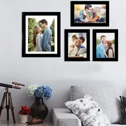Art Street Set Of 4 Black & White Solid Wall Photo Frames-2