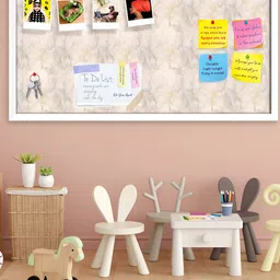 ArtzFolio Abstract Printed Wooden Bulletin Board With Sticky Notes image 1