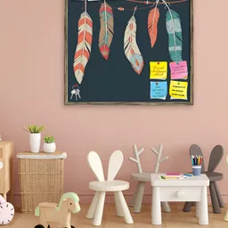 ArtzFolio Brown Printed Wooden Bulletin Board With Sticky Notes image 1