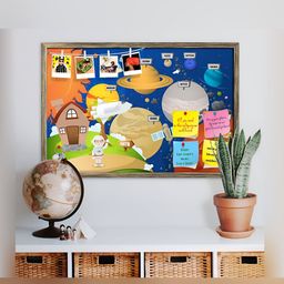 ArtzFolio Copper-Coloured  Printed Wooden Bulletin Board With Sticky Notes image 1
