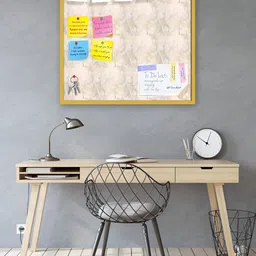 ArtzFolio Pink & Peach Coloured Abstract Printed Wooden Bulletin Board With Sticky Notes image 1