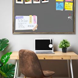 ArtzFolio Grey Wooden Bulletin Board With Sticky Notes image 1