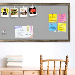 ArtzFolio Copper Coloured Printed Wooden Bulletin Board With Sticky Notes image 1