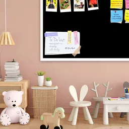 ArtzFolio White Printed Wooden Bulletin Board With Sticky Notes image 1