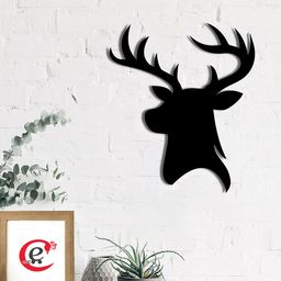 eCraftIndia Black Reindeer Wood Cutout Wall Decor-image-98