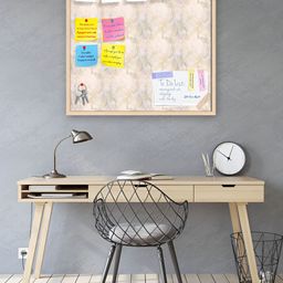 ArtzFolio Camel Brown Printed Wooden Bulletin Board With Sticky Notes image 2