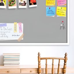 ArtzFolio White & Grey Wood Bulletin Board With Sticky Notes image 2