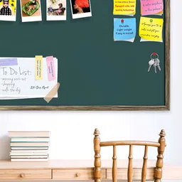 ArtzFolio Greys Family Dark Slate Coloured Printed Wooden Bulletin Board With Sticky Notes image 2