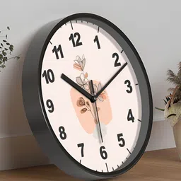 RANDOM Peach & Black Printed Analogue Wall Clock image 2