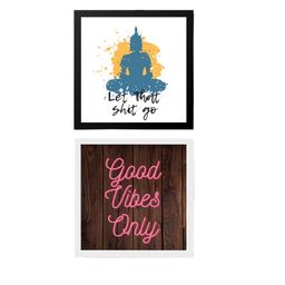 Gathari Set Of 2 Multicolored Wooden Framed Wall Arts image 2