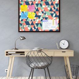 ArtzFolio Brown & Blue Printed Wooden Bulletin Board With Sticky Notes image 2