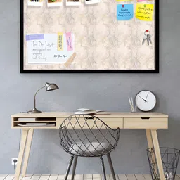 ArtzFolio Pink & Peach Colored Printed Wooden Bulletin Board With Sticky Notes image 2