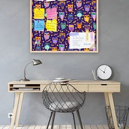 ArtzFolio Camel Brown Owls  Printed Wooden Bulletin Board With Sticky Notes image 2