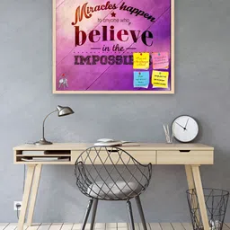 ArtzFolio Camel Brown Typographic Art D3 Printed Wooden Bulletin Board With Sticky Notes image 2