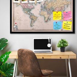ArtzFolio Black & Yellow Printed Wooden Bulletin Board & Sticky Notes  Wall Hangings Decor image 3