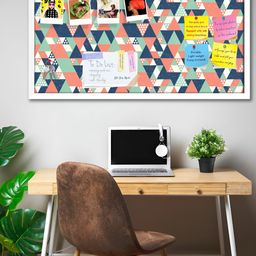 ArtzFolio White & Blue Colorful Triangles Printed Hanging Bulletin Board image 3
