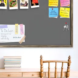 ArtzFolio Grey Wooden Bulletin Board With Sticky Notes image 3