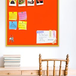 ArtzFolio Orange-Coloured Wooden Bulletin Board With Push Pin & Sticky Notes image 3