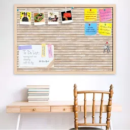 ArtzFolio Camel Brown Natural Texture Wooden Bulletin Board With Push Pin & Sticky Notes image 3