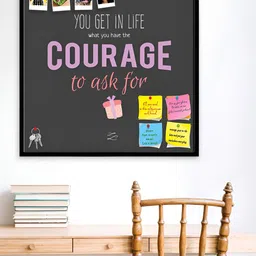 ArtzFolio Black You Get In Life Courage To Ask For  Bulletin Board With Sticky Notes image 3