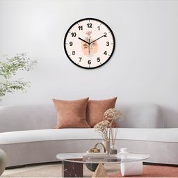 RANDOM Peach & Black Printed Analogue Wall Clock image 3