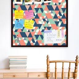 ArtzFolio Brown & Blue Printed Wooden Bulletin Board With Sticky Notes image 3