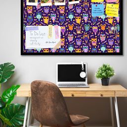 ArtzFolio Black Printed Wooden Bulletin Board With Sticky Notes image 3
