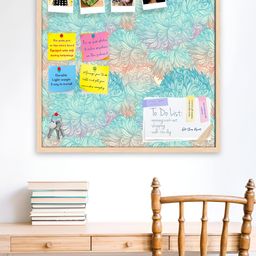 ArtzFolio Camel Brown Vintage Cloudy Printed Wooden Bulletin Board With Sticky Notes image 3
