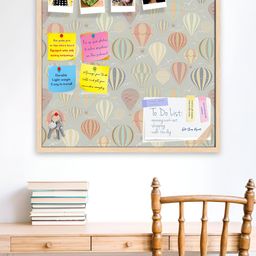 ArtzFolio Camel Brown & Grey Air Balloons Printed Hanging Bulletin Board With Sticky Notes image 3