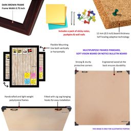 ArtzFolio Black Printed Wooden Bulletin Board With Sticky Notes image 4