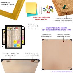 ArtzFolio Pink & Peach Coloured Abstract Printed Wooden Bulletin Board With Sticky Notes image 4
