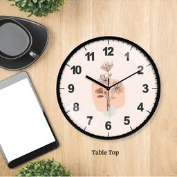 RANDOM Peach & Black Printed Analogue Wall Clock image 4