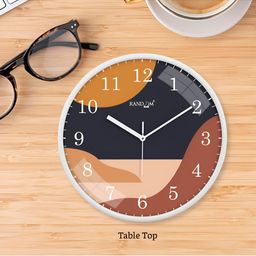 RANDOM Blue & Orange Printed Analogue Wall Clock image 4