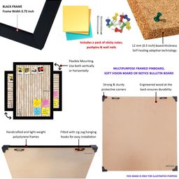 ArtzFolio Pink & Peach Colored Printed Wooden Bulletin Board With Sticky Notes image 4