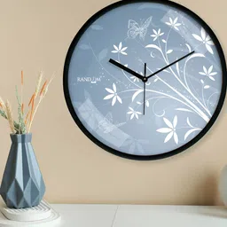 RANDOM Grey & Black Printed Round Contemporary Wall Clock image 5