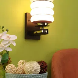 ELIANTE Brown Wooden Contemporary Cylinder Shaped Wall Lamp-image-11