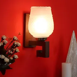 ELIANTE Brown Wood Contemporary Cylinder Shaped Wall Lamp-image-27