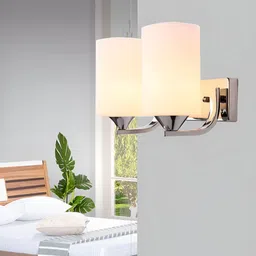 Lyse Decor Silver Toned Metal Cylindercal Shaped Wall Lamp-53
