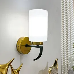 BrightLyt White Metal Cylinder Wall Lamp-40
