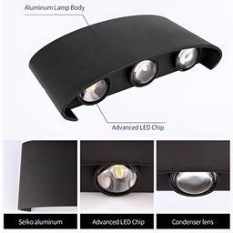 SPARK WORLD Black Metal Contemporary Rectangle Shaped Wall Lamp image 2