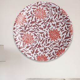 nestroots White & Orange Floral Printed Porcelain Wall Plate-picture-12