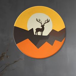 ARTYSTA BEAUTIFYING LIVES Orange & Brown Majestic Reindeer Wall Plate-image-56